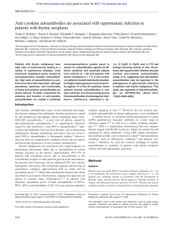 Anti-cytokine autoantibodies are associated with opportunistic