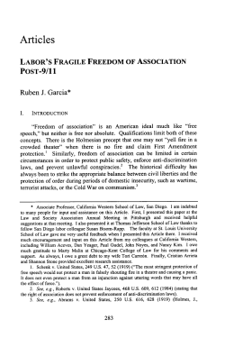 Labor`s Fragile Freedom of Association Post-9/11