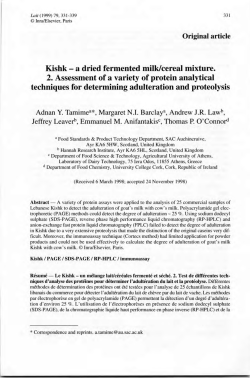 Kishk - a dried fermented milklcereal mixture. 2. Assessment of a