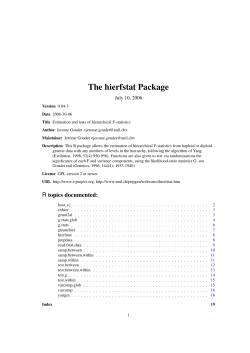 The hierfstat Package