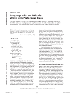 Language with an Attitude: White Girls Performing Class