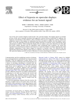Effect of hypoxia on opercular displays: evidence for an honest signal?