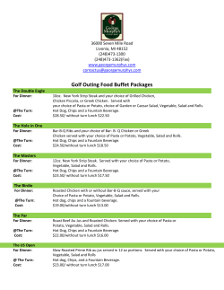 Golf Outing Food Buffet Packages