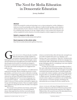 The Need for Media Education in Democratic Education