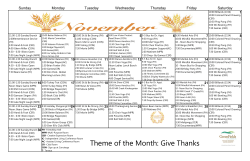 Theme of the Month: Give Thanks