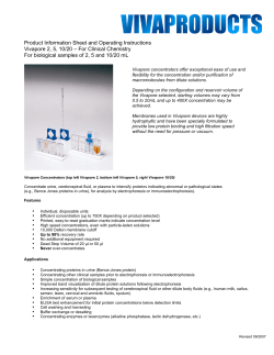 Product Information Sheet and Operating Instructions Vivapore 2, 5