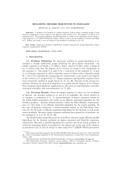 REALIZING DEGREE SEQUENCES IN PARALLEL 1. Introduction
