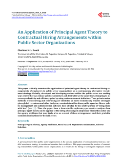 An Application of Principal Agent Theory to Contractual Hiring