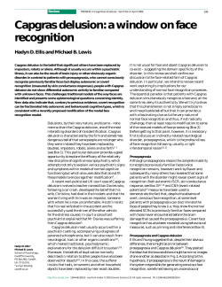 Capgras delusion: a window on face recognition