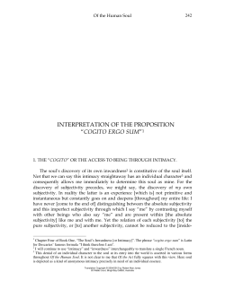 interpretation of the proposition &ldquo;cogito ergo sum&rdquo;1