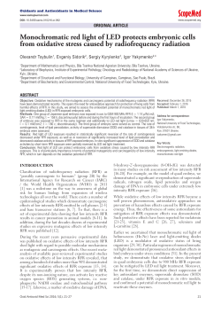 Monochromatic red light of LED protects embryonic cells from