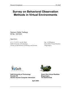 Survey on Behavioral Observation Methods in Virtual Environments