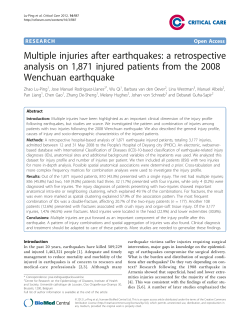 Multiple injuries after earthquakes - Ccforum