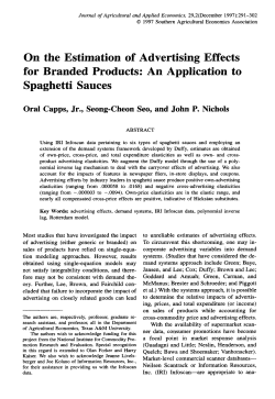 On the Estimation of Advertising Effects for Branded Products: An