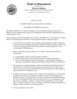 Dumpster Regulations