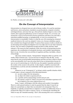 On the Concept of Interpretation