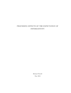 processing effects of the expectation of informativity