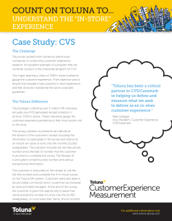 COUNT ON TOLUNA TO... Case Study: CVS