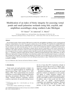 Modification of an index of biotic integrity for assessing vernal ponds
