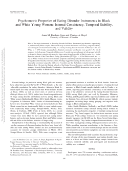 Psychometric Properties of Eating Disorder Instruments in Black and