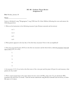 MU 401 - Graduate Theory Review Assignment #1 Due