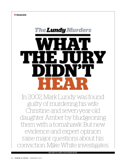 The Lundy murders: what the jury didn`t hear.
