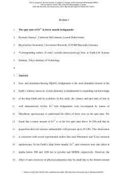 The spin state of Fe3+ in lower mantle bridgmanite Ryosuke Sinmyo