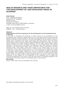 health resorts and their importance for the development of less