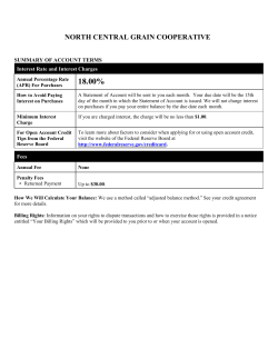 Summary of Account Terms