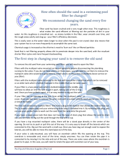 How often should the sand in a swimming pool filter be changed