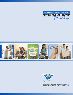 a user`s guide for tenants - Region of Waterloo Community Services