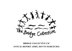 Annual report 2015 2016 - The Bridge Collective CIC