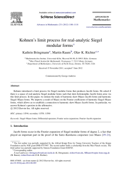 Kohnen`s limit process for real