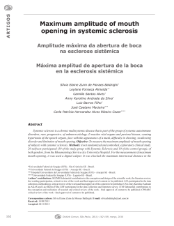 Maximum amplitude of mouth opening in systemic sclerosis