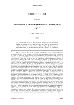 Protection of Investors (Bailiwick of Guernsey) Law, 1987