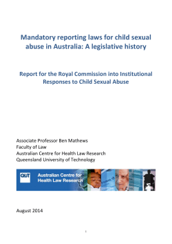 Mandatory reporting laws for child sexual abuse in Australia