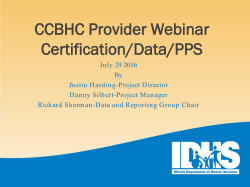 7/29/2016-Provider Certification/Data/PPS Webinar