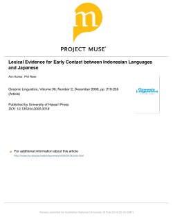 Lexical Evidence for Early Contact between Indonesian Languages