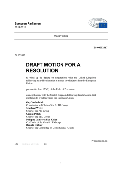 Draft resolution - European Parliament