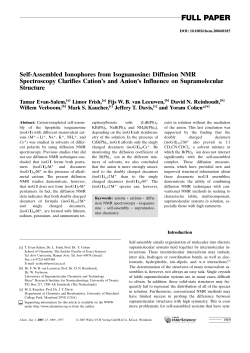 Self-Assembled Ionophores from Isoguanosine: Diffusion NMR