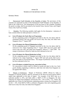 2 1. Harmonized Tariff Schedule of the Republic of India: The