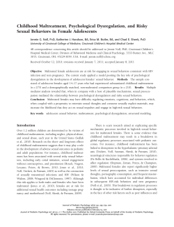 Childhood Maltreatment, Psychological Dysregulation, and Risky