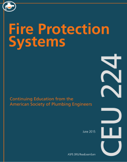 Fire Protection Systems - American Society of Plumbing Engineers