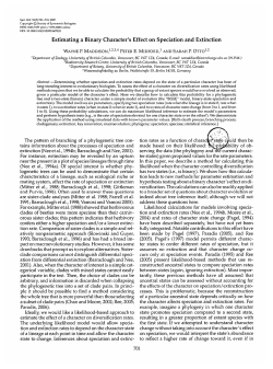 Estimating a Binary Character`s Effect on Speciation and Extinction