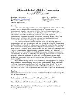 A History of the Study of Political Communication