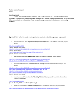 Puritan Society Webquest Junior Academics Black 1
