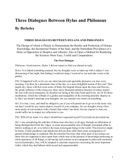 Three Dialogues Between Hylas and Philonous