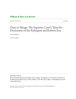 Oasis or Mirage: The Supreme Court`s Thirst for Dictionaries in the