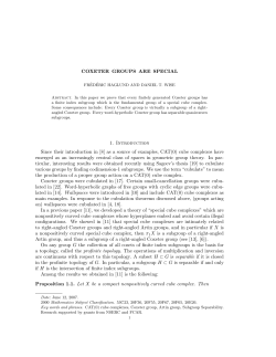 COXETER GROUPS ARE SPECIAL 1. Introduction Since their