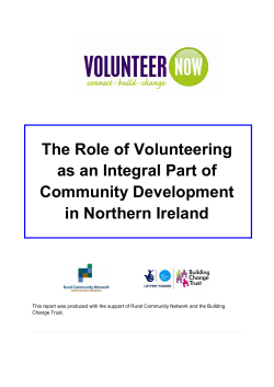 The Role of Volunteering as an Integral Part of Community